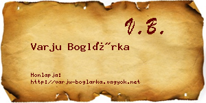 Varju Boglárka névjegykártya